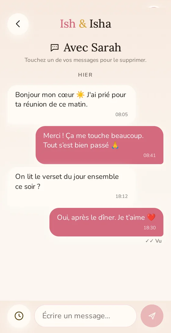 Messages entre conjoints